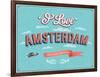 Vintage Greeting Card From Amsterdam - Netherlands-MiloArt-Framed Art Print