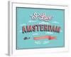 Vintage Greeting Card From Amsterdam - Netherlands-MiloArt-Framed Art Print