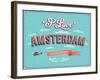 Vintage Greeting Card From Amsterdam - Netherlands-MiloArt-Framed Art Print