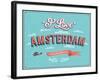 Vintage Greeting Card From Amsterdam - Netherlands-MiloArt-Framed Art Print