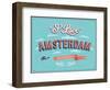 Vintage Greeting Card From Amsterdam - Netherlands-MiloArt-Framed Premium Giclee Print