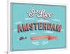 Vintage Greeting Card From Amsterdam - Netherlands-MiloArt-Framed Premium Giclee Print