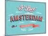 Vintage Greeting Card From Amsterdam - Netherlands-MiloArt-Mounted Premium Giclee Print