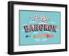 Vintage Greeting Card From Bangkok - Thailand-MiloArt-Framed Art Print