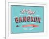 Vintage Greeting Card From Bangkok - Thailand-MiloArt-Framed Art Print