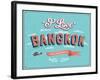 Vintage Greeting Card From Bangkok - Thailand-MiloArt-Framed Art Print