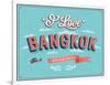 Vintage Greeting Card From Bangkok - Thailand-MiloArt-Framed Art Print
