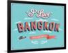 Vintage Greeting Card From Bangkok - Thailand-MiloArt-Framed Art Print