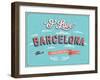 Vintage Greeting Card From Barcelona - Spain-MiloArt-Framed Art Print