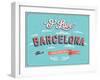 Vintage Greeting Card From Barcelona - Spain-MiloArt-Framed Art Print