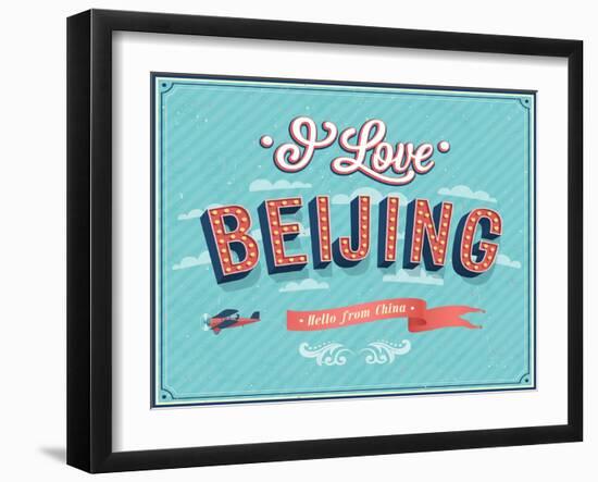 Vintage Greeting Card From Beijing - China-MiloArt-Framed Art Print