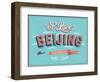 Vintage Greeting Card From Beijing - China-MiloArt-Framed Art Print