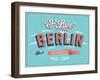 Vintage Greeting Card From Berlin - Germany-MiloArt-Framed Art Print