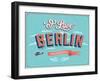 Vintage Greeting Card From Berlin - Germany-MiloArt-Framed Art Print