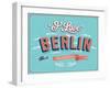 Vintage Greeting Card From Berlin - Germany-MiloArt-Framed Art Print