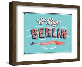 Vintage Greeting Card From Berlin - Germany-MiloArt-Framed Art Print