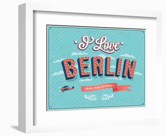 Vintage Greeting Card From Berlin - Germany-MiloArt-Framed Art Print