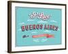 Vintage Greeting Card From Buenos Aires - Argentina-MiloArt-Framed Art Print