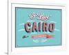 Vintage Greeting Card From Cairo - Egypt-MiloArt-Framed Art Print