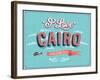 Vintage Greeting Card From Cairo - Egypt-MiloArt-Framed Art Print