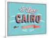 Vintage Greeting Card From Cairo - Egypt-MiloArt-Framed Art Print