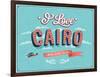 Vintage Greeting Card From Cairo - Egypt-MiloArt-Framed Art Print