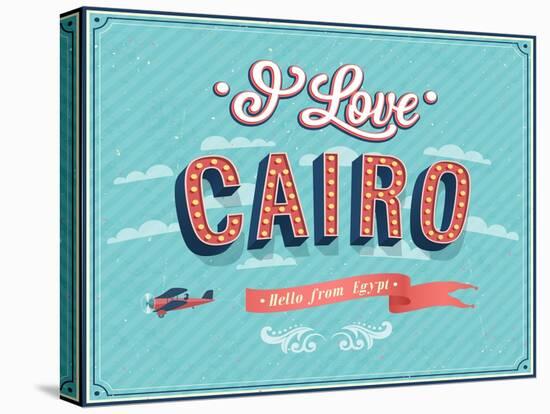 Vintage Greeting Card From Cairo - Egypt-MiloArt-Stretched Canvas