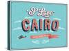 Vintage Greeting Card From Cairo - Egypt-MiloArt-Stretched Canvas