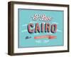 Vintage Greeting Card From Cairo - Egypt-MiloArt-Framed Art Print