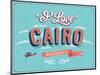 Vintage Greeting Card From Cairo - Egypt-MiloArt-Mounted Art Print