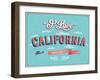 Vintage Greeting Card From California - Usa-MiloArt-Framed Art Print