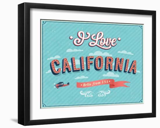 Vintage Greeting Card From California - Usa-MiloArt-Framed Art Print