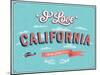 Vintage Greeting Card From California - Usa-MiloArt-Mounted Art Print