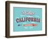 Vintage Greeting Card From California - Usa-MiloArt-Framed Art Print