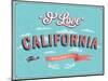 Vintage Greeting Card From California - Usa-MiloArt-Mounted Art Print