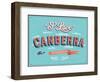 Vintage Greeting Card From Canberra - Australia-MiloArt-Framed Art Print