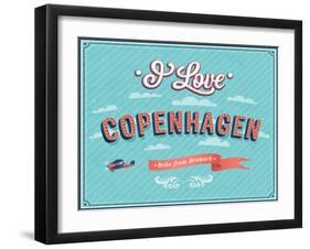 Vintage Greeting Card From Copenhagen - Denmark-MiloArt-Framed Art Print