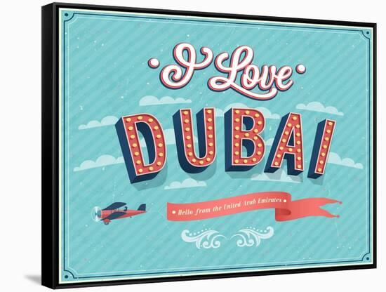 Vintage Greeting Card From Dubai - United Arab Emirates-MiloArt-Framed Stretched Canvas