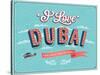 Vintage Greeting Card From Dubai - United Arab Emirates-MiloArt-Stretched Canvas