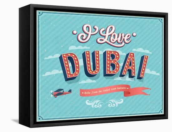 Vintage Greeting Card From Dubai - United Arab Emirates-MiloArt-Framed Stretched Canvas