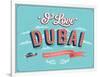 Vintage Greeting Card From Dubai - United Arab Emirates-MiloArt-Framed Art Print