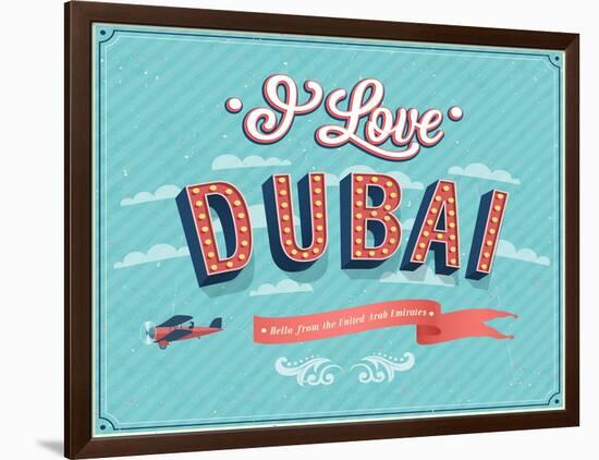 Vintage Greeting Card From Dubai - United Arab Emirates-MiloArt-Framed Art Print