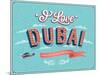 Vintage Greeting Card From Dubai - United Arab Emirates-MiloArt-Mounted Art Print