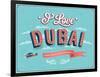 Vintage Greeting Card From Dubai - United Arab Emirates-MiloArt-Framed Art Print