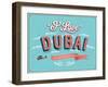 Vintage Greeting Card From Dubai - United Arab Emirates-MiloArt-Framed Art Print