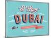 Vintage Greeting Card From Dubai - United Arab Emirates-MiloArt-Mounted Art Print