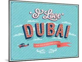Vintage Greeting Card From Dubai - United Arab Emirates-MiloArt-Mounted Art Print