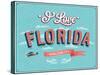 Vintage Greeting Card From Florida - Usa-MiloArt-Stretched Canvas