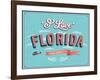 Vintage Greeting Card From Florida - Usa-MiloArt-Framed Art Print