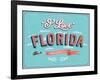 Vintage Greeting Card From Florida - Usa-MiloArt-Framed Art Print